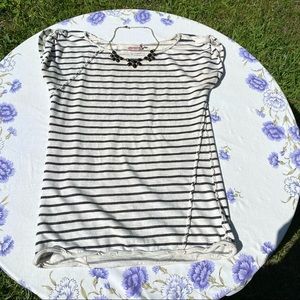 Juicy couture black and off-white horizontal striped Long T-shirt medium